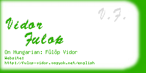 vidor fulop business card