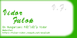 vidor fulop business card